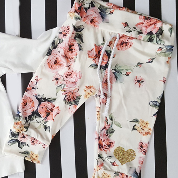 NWT Baby Girls Floral 1st Birthday Jogging Suit - Picture 2 of 3